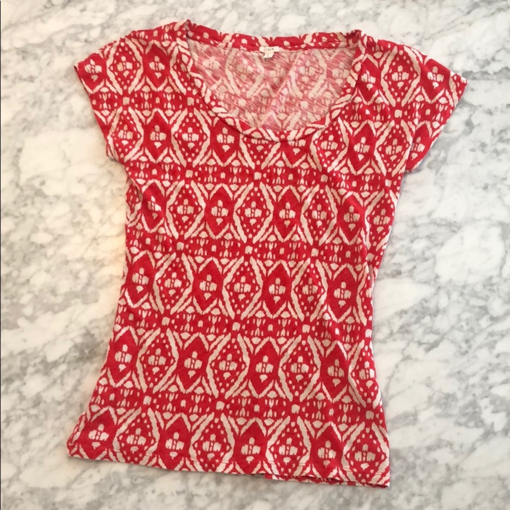 J. Crew Tribal Print Tee Shirt